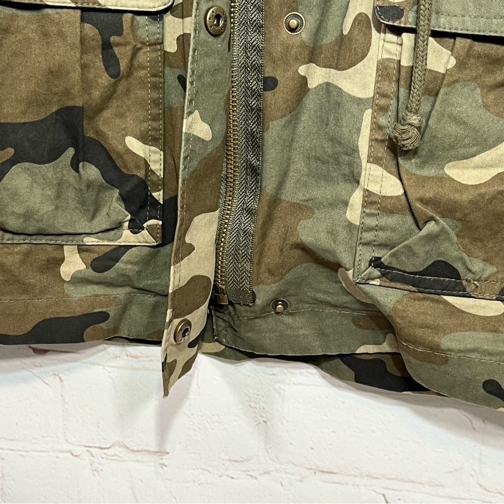 Love Tree Camo Military Jacket Womens Small Full Zip Mock Neck Army Utility - Picture 9 of 14